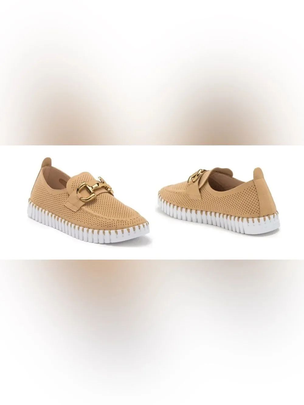 Ilse Jacobsen Tulipu Bit Loafer Sneakers in Tan ~ Size 37/ 7 ~ Excellent